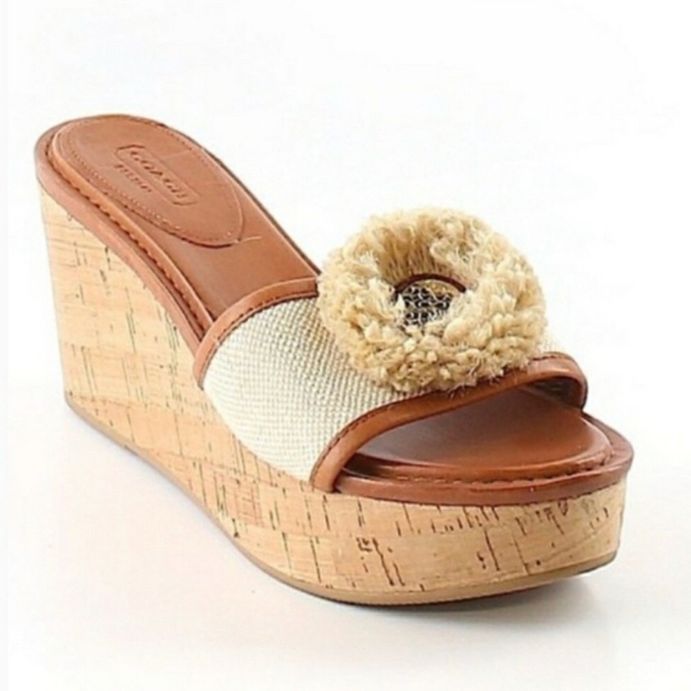 Coach Jazmin Cork Wedge Sandals